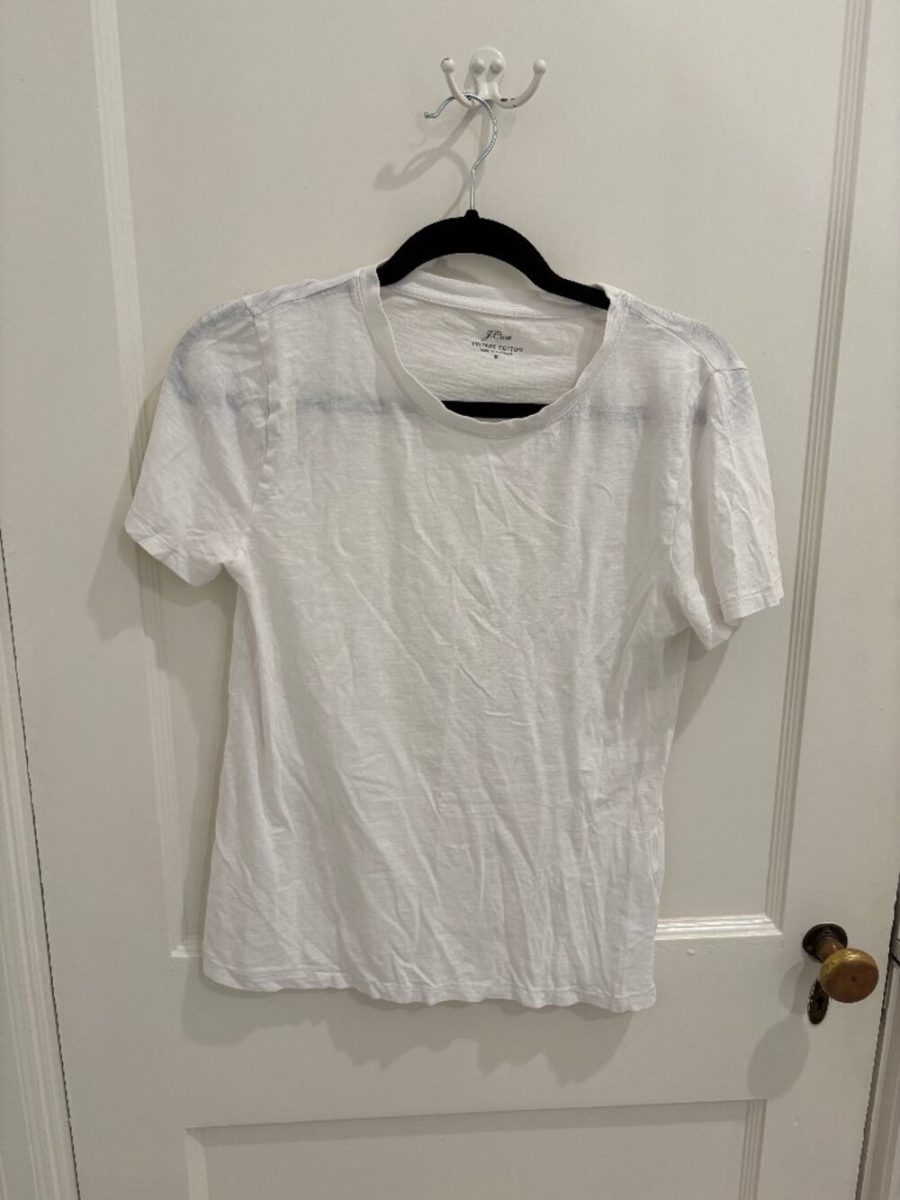 Women's crew neck classic cotton white t-shirt from J. Crew, size S, EUC